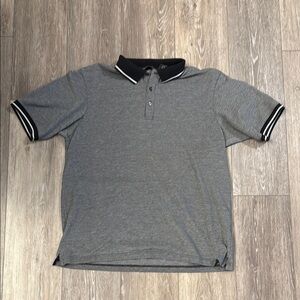 Eddie Bauer Gray and Black Polo Shirt Classic Style